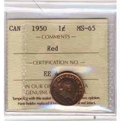 1950 1¢ ICCS MS65RD.Catalogue Value:  60