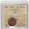 Image 1 : 1952 1¢ ICCS MS65RD.Catalogue Value:  60