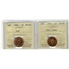 Image 1 : 1967 1¢ & 1968 ICCS MS66RD.  Lot of 2 coins with 1967 designated Cameo.Catalogue Value:  180