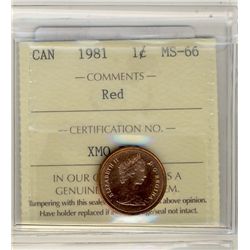 1981 1¢ ICCS MS66RD.Catalogue Value:  165