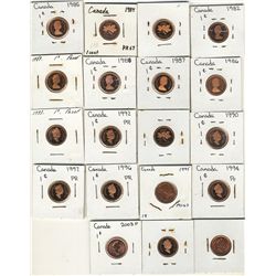 1982 1¢ to 2003P all Proofs to Proof likes 65-67.  Lotof 16 pcs.Catalogue Value:  200