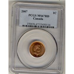 2007 1¢ PCGS MS67RD.Catalogue Value:  100