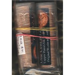 2012 1¢ Non magnetic.  Last Roll BU Rolls.  Lot of 2 BU rolls MS63 to MS65.Catalogue Value:  300