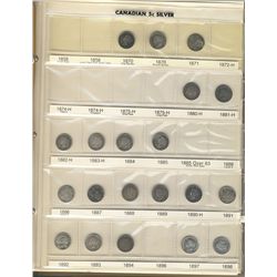 1870 to 1920 5¢ Partial set in brown Uni-Safe Album.  Includes 1870(2), 1871, 1880H, 1881H, 1882H, 1