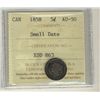 Image 1 : 1858 5¢ Sml Date ICCS AU50.Catalogue Value:  160