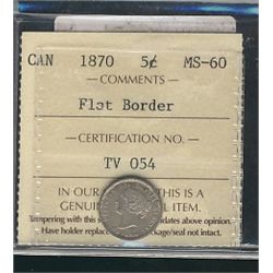 1870 5¢ FT ICCS MS60.Catalogue Value:  400