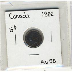 1882H 5¢ AU with dark tones and light hairlines.Catalogue Value:  250