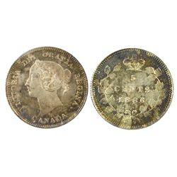 1886 5¢ Lg 6 ICCS MS64.  Rare in this condition.  Nicely toned.Catalogue Value:  3750