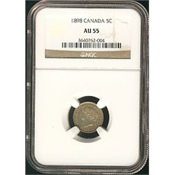 1898 5¢ NGC AU55.Catalogue Value:  450