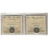 Image 1 : 1899 5¢ EF45 & 1907 AU50.  Lot of 2 coins both ICCS graded.Catalogue Value:  90