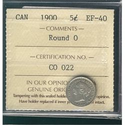 1900 5¢ Rd O ICCS EF40.Catalogue Value:  275