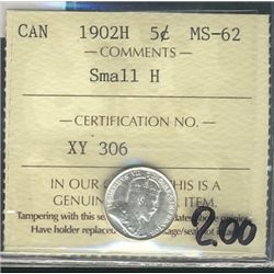 1901 5¢ ICCS MS-60 NICE HIGH GRADE VICTORIAN.Catalogue Value:  200