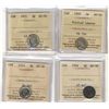 Image 1 : 1909 5¢ Ptd, 1911, 1916 & 1919 ICCS AU50.  Lot of 4 coins.Catalogue Value:  140