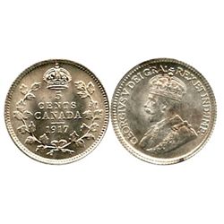 1917 5¢ CCCS MS65, fully white and brilliant.Catalogue Value:  480