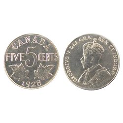 1928 5¢ ICCS MS65.  Full band and clean fields.Catalogue Value:  1150