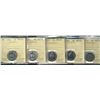 Image 1 : 1962 5¢, 1963, 1967, 1989 & 2012 ICCS MS65.  Lot of 5 coins.Catalogue Value:  410