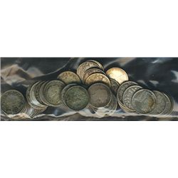 1888 10¢ to 1936 Mix lot of 54 silver coins Good to Fine.  Most with legible dates and a few with pr