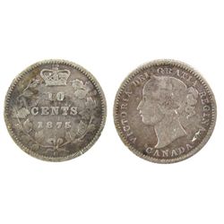 1875H 10¢ VG10 with light corrosion.Catalogue Value:  625