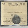 Image 1 : 1887 10¢ ICCS VF20.  Nice key issue.Catalogue Value:  350