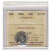 Image 1 : 1904 10¢ ICCS AU50.  Better dateCatalogue Value:  250