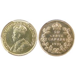 1931 10¢ PCGS SP67.  Exquisite Top 3 graded, full white issue. Catalogue Value:  20000