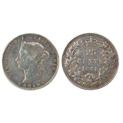 1875H 25¢ F15 with planchet issue and lightly cleaned. Catalogue Value:  1600