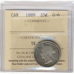 1889 25¢ ICCS G6.Catalogue Value:  200