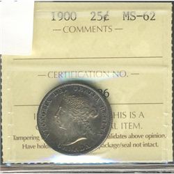 1900 25¢ ICCS MS-62.Catalogue Value:  1000