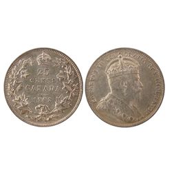 1902 25¢ ICCS EF40.  Nice lustre with little to no tone.Catalogue Value:  300