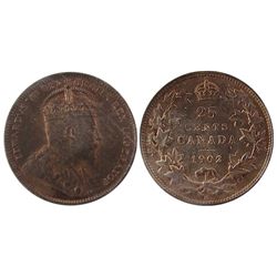 1902H 25¢ ICCS MS-64.Catalogue Value:  1400