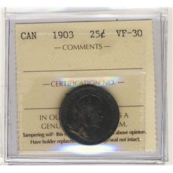 1903 25¢ ICCS VF30.Catalogue Value:  225