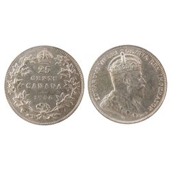1906 25¢ Lg Crown ICCS EF45.  Lustrous white example.Catalogue Value:  400