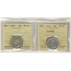 Image 1 : 1913 25¢ & 1919 ICCS EF40.  Lot of 2 coins with 1913 designated cleaned.Catalogue Value:  130
