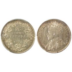 1921 25¢ PCGS AU53.  Strong underlying lustre.Catalogue Value:  1100