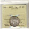 Image 1 : 1937 25¢ ICCS MS65.  Light gold tone.Catalogue Value:  325
