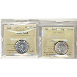 1942 25¢ & 1947 ML ICCS MS64.  Lot of 2 coins.Catalogue Value:  180