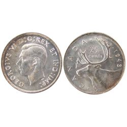 1943 25¢ ICCS MS65.Catalogue Value:  400