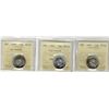 Image 1 : 1949 25¢, 1951 HR & 1952 LR ICCS MS64.  Lot of 3 coins.Catalogue Value:  190