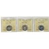 Image 1 : 1951 25¢ HR, 1953 SD & 1953 LD ICCS MS64.  Lot of 3 coins.Catalogue Value:  240