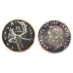 1951 25¢ LR ICCS PL66.  Attractive bluish gold rim tone.Catalogue Value:  850