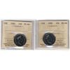 Image 1 : 1990 25¢ & 1992 ICCS PL66.  Lot of 2 coins.Catalogue Value:  80
