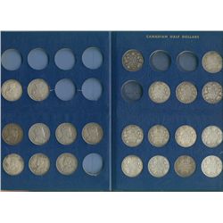 1872H to 1943 50¢ Partial Set in old blue Whitman holder.  Includes 1872H , 1903H, 1906(2), 1910, 19