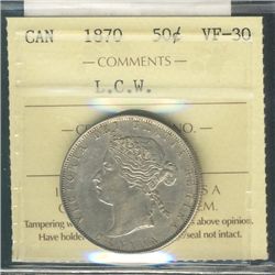 1870 50¢ L.C.W. ICCS VF30.Catalogue Value:  400