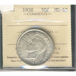 1938 50¢ ICCS MS-62.Catalogue Value:  325