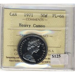 1971 50¢ ICCS PL66 Heavy Cameo.Catalogue Value:  100