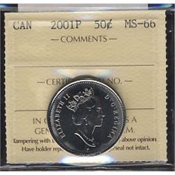 2001P 50¢ ICCS MS66.Catalogue Value:  90