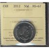 Image 1 : 2012 50¢ ICCS MS67.  Pristine example.Catalogue Value:  125