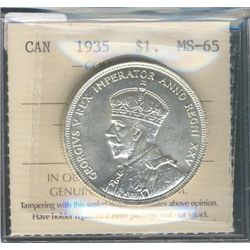 1935 $1 ICCS MS-65.Catalogue Value:  375