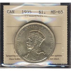 1935 $1 ICCS MS65.  Full lustre issue(SF268).Catalogue Value:  350