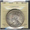 Image 1 : 1935 $1 ICCS MS65.  Gem reverse tones with light golden obv(XRH110).Catalogue Value:  350